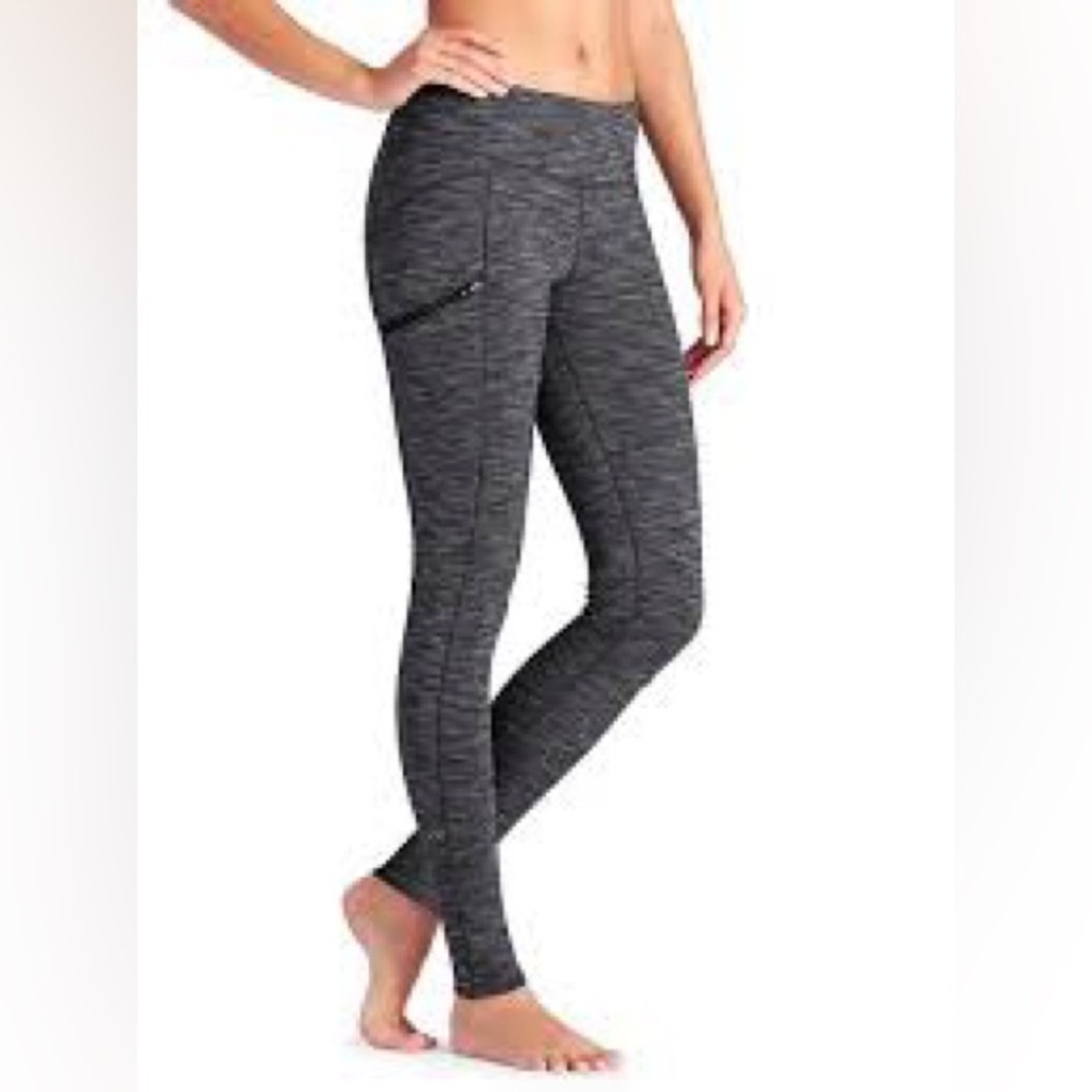 Athleta Drifter Tight Leggings Women’s Gray Space Dye Zip Pockets petite small